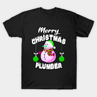 Merry Christmas  plumber  Funny Gift Pajama Christmas T-Shirt